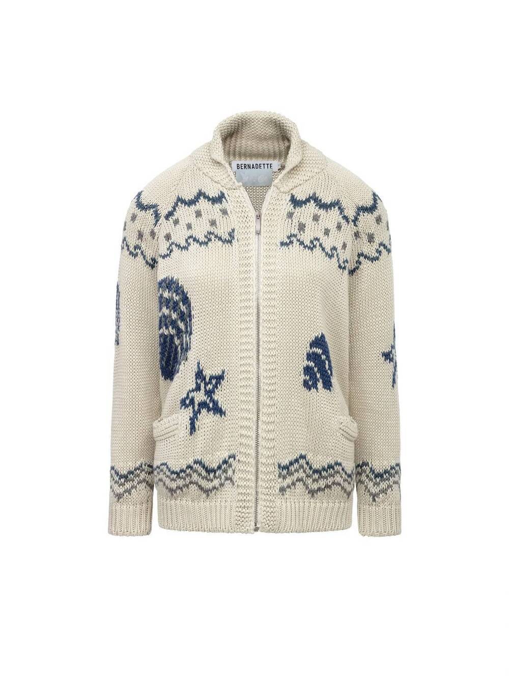 NEW BERNADETTE women's archibald cardigan in navy/ivory